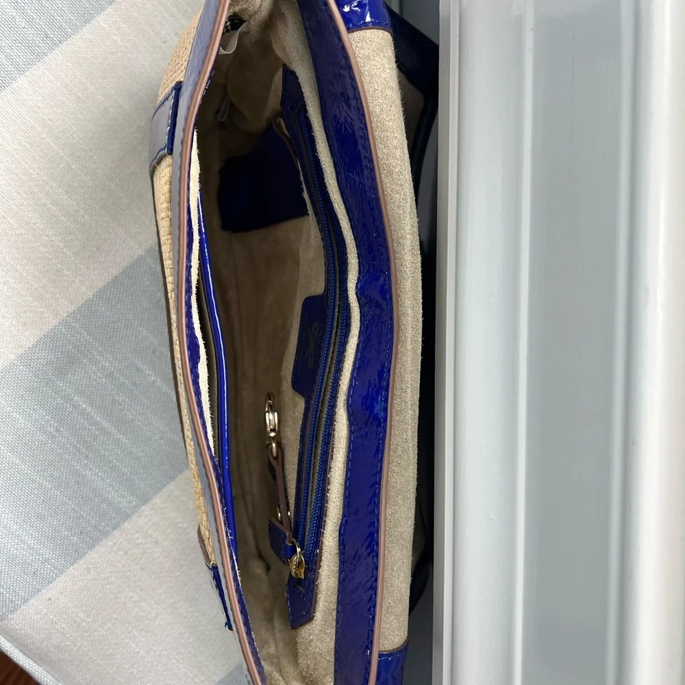 Anya Hindmarch Raffia & Patent Leather Clutch - Picture 5 of 6